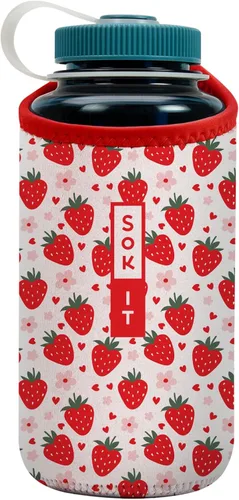 Vista 11 de Sok It BotlSok Funda para botella de agua con cubierta de neopreno aislante (Floral abstracto, se ajusta a CamelBak o Nalgene de 12 onzas)