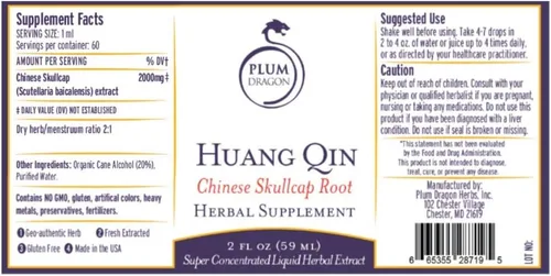 Vista 2 de Plum Dragon Huang Qin Extracto - Raíz de cráneo de Baikal - 2 oz