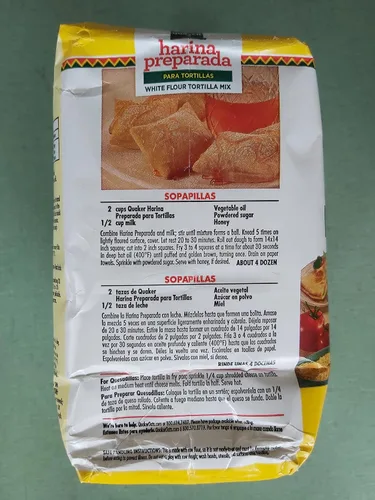 Vista 3 de Quaker, Harina Preparada para Tortillas (harina de tortilla), bolsa de 4 libras (paquete de 2)