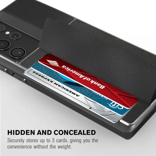 Vista 3 de VENA Funda tipo cartera compatible con Samsung Galaxy S22 Ultra (2022), vCommute (protección contra caídas de grado militar), funda de cuero