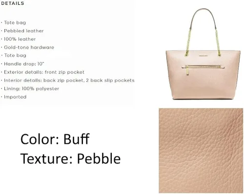 Vista 2 de Michael Kors Jet Set - Bolso de mano mediano con cremallera en la parte superior y bolsillo