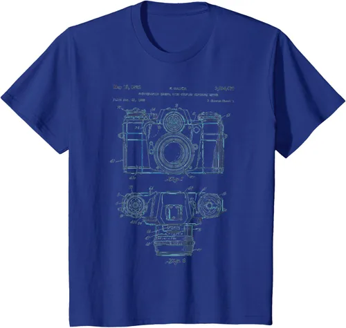 Vista 9 de Fotografía amante regalo cámara vintage esquema camiseta Negro