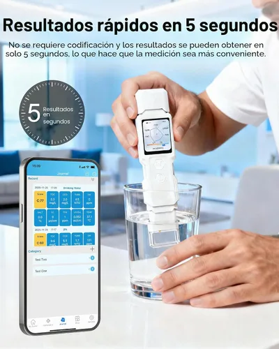 Vista 7 de 9 en 1 probador de agua inteligente con monitoreo por APP, kit de prueba de agua digital para turbidez, TDS, EC, temperatura, sal, GH, TOC, COD
