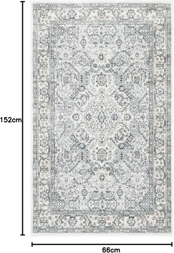 Vista 114 de SAFAVIEH - Colección Isabella, alfombra decorativa - 2'2" x 5', azul y crema, diseño oriental, no desprende pelusa y fácil cuidado, ideal para áreas