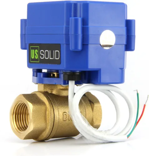 Vista 4 de Válvula de bola motorizada. Válvula de bola de acero inoxidable de 3/4" con puerto completo, 9-24V CC y configuración de retorno automático de 2