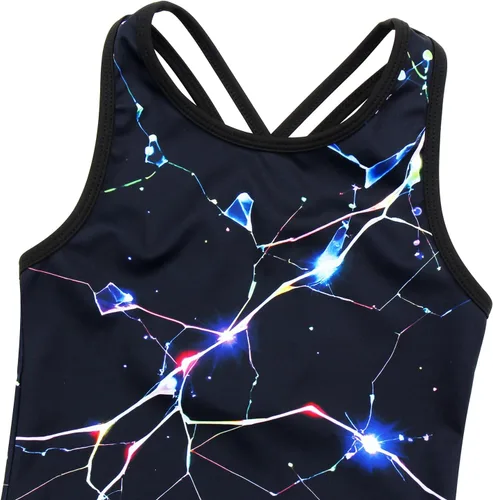 Vista 66 de MODAFANS Leotardos de gimnasia para niñas brillantes para bailar ballet, pantalones cortos con espalda cruzada