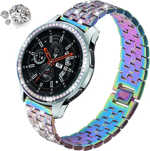 Vista 14 de DEALELE Correas compatibles con Samsung Galaxy Watch de 1.81 pulgadas / Gear S3 Frontier/Classic, correa de metal con diamantes de imitación 2# negro