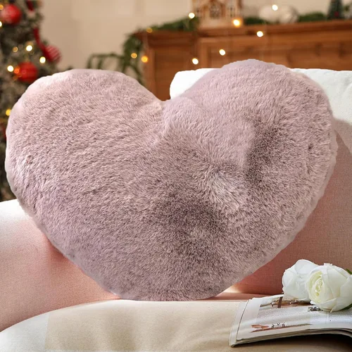 Vista 9 de YRXRUS Almohadas de corazón, almohada en forma de corazón, pequeñas almohadas de corazón rosa polvoriento para regalos, almohadas de imitación