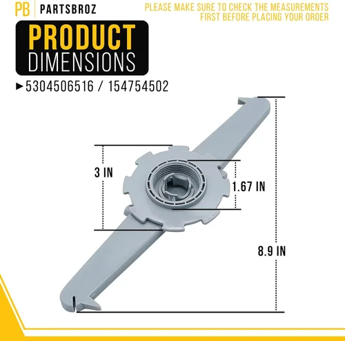Vista 2 de PartsBroz Brazo de pulverización superior 5304506516 154754502 para lavavajillas Frigidaire FGIP2468UF0A FFBD2406NS9B FGID2466QF5A FFBD2412SS0A