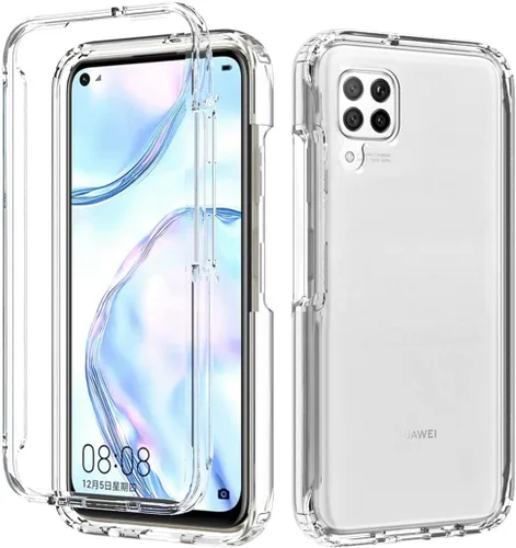 Vista 6 de Funda transparente compatible con P40 Lite 4G/Nova 6 SE/Nova 7i JNY-L21A con protector de pantalla de vidrio templado, bonito protector de cristal a