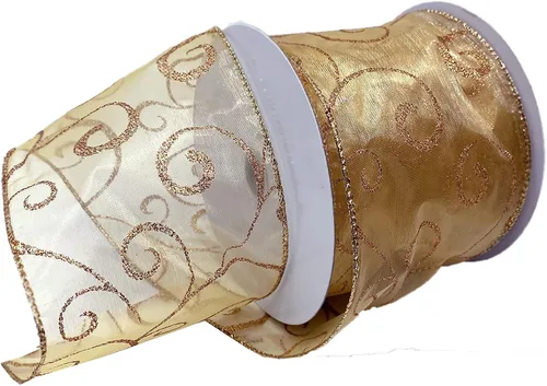 Vista 18 de Morex Ribbon Cintas transparentes con purpurina con espiral, cinta navideña para manualidades y decoraciones de Navidad, envoltura de regalos, 1.5
