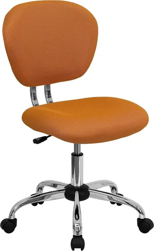 Vista 13 de Silla de trabajo de malla con respaldar medio Flash Furniture con brazos y base, Metal, Marrón café