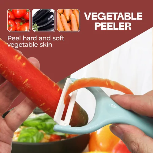 Vista 2 de Trez Treamer Paquete de 6 peladores de verduras para cocina, pelador de cerámica seguro de patatas para manzana, verduras, zanahoria, fruta