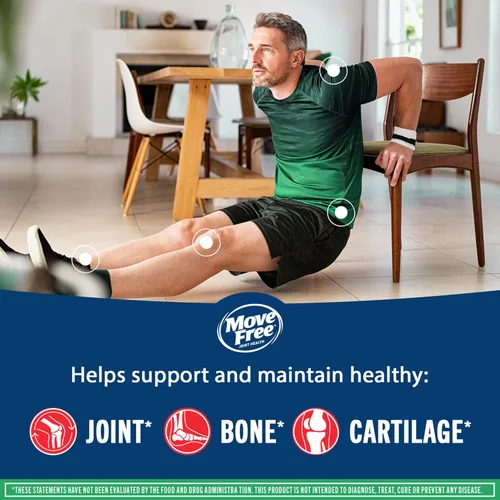 Vista 4 de Move Free Suplemento avanzado de glucosamina, condroitina y MSM para el apoyo de las articulaciones, apoya la movilidad, comodidad, fuerza
