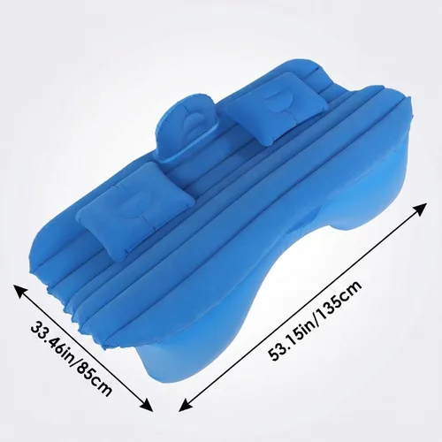 Vista 5 de Car Air Mattress 135x85cm PVC Flocked Inflatable Bed (Blue)