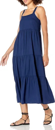 Vista 3 de The Drop - Vestido suelto y largo modelo Britt, maxivestido en capas, para mujer
