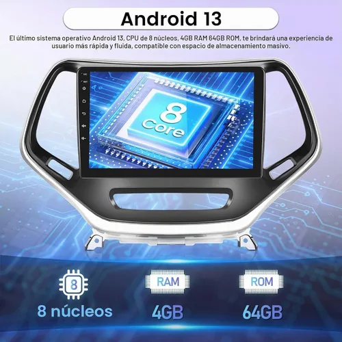 Vista 4 de [8 Core 4+64G] Radio de coche Android para Jeep Cherokee 2013-2018 pantalla