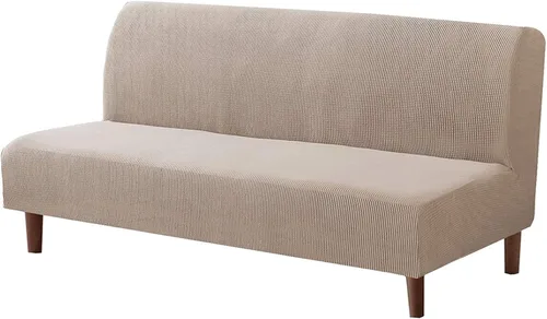 Vista 14 de Funda elástica para sofá de futón sin brazos, fundas de sofá y cama de forro polar a cuadros, fundas protectoras lavables para muebles con parte