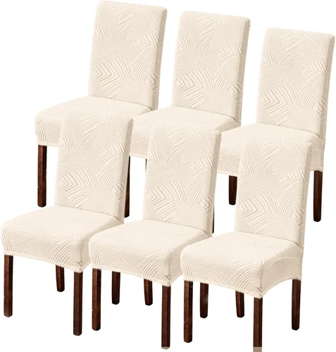Vista 33 de Fundas para Sillas de Comedor, Fundas para Sillas de Comedor Elásticas Parsons, Protector de Sillas de Cocina para Comedor, Extraíbles, Lavables
