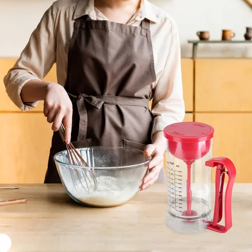Vista 2 de Dispensador mezclador de masa, capacidad de 40.6 fl oz, dispensador de mezclador eléctrico inalámbrico a batería, dispensador de panqueques