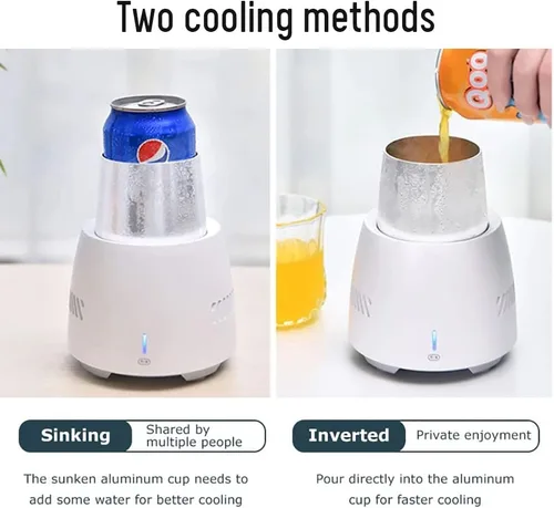 Vista 4 de Mini refrigerador portátil eléctrico de verano enfriador de bebidas hervidor de agua de bebida instantánea taza de enfriamiento rápido instantáneo