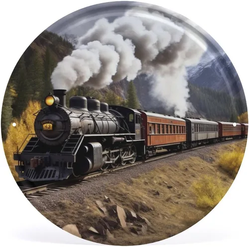 Vista 34 de Arte circular de metal para colgar en la pared de hierro, reloj steampunk oxidado, letrero de estaño industrial vintage con agujeros preperforados