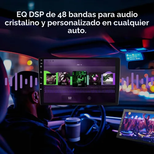 Vista 5 de Estéreo de auto doble DIN con CarPlay inalámbrico y Android Auto, radio de coche Android de 9 pulgadas con cámara de respaldo, Bluetooth 5.4