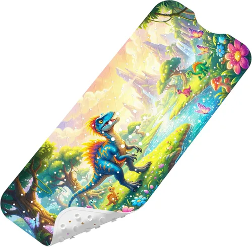 Vista 19 de Tapete de Baño para Bebé Mejorado con Dibujos Animados Antideslizante - 40"x16" Extra Largo Tapete de Bañera para Bebé Ecológico Duradero Tapete