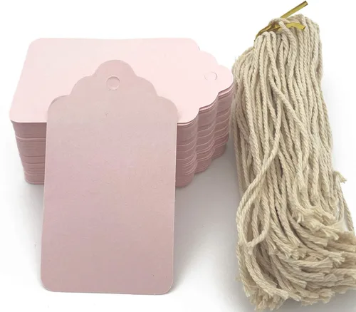 Vista 11 de Etiquetas para envolver regalo, 100 etiquetas azules en blanco con cuerda para regalos de baby shower, día del padre y regalos caseros artesanales