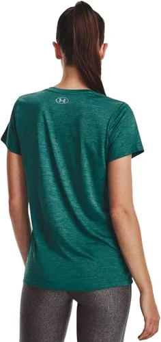 Vista 4 de Under Armour Tech Camiseta de manga corta y cuello en V para mujer, jaspeada