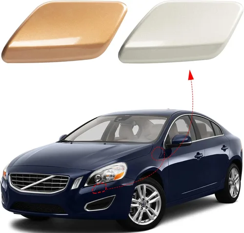 Tapa de boquilla para limpiaparabrisas delantero para Volvo S60 2011 2012 2013 39802681 39802699 (negro, lado izquierdo del conductor)