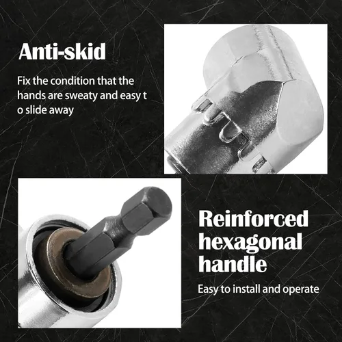 Vista 2 de Destornillador de ángulo recto de 105 grados, adaptador de accesorio de extensión de taladro con enchufe magnético hexagonal de 1/4 pulgadas