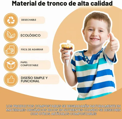 Vista 4 de Roshtia 200 piezas de vasos de cono de papel engrosados, vasos de cono desechables para hielo raspado, enfriador de agua de granizado, blanco