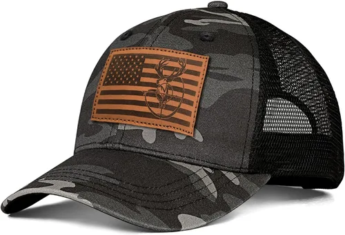 Vista 18 de Mens Hat Snapback Trucker Hats Outdoor Gifts for Men Dad Husband Father's Day Leather Pattern Baseball Cap Cs1012 Pie Grande-00