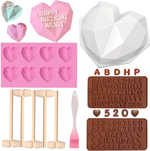Vista 9 de Moldes para bombas de chocolate caliente – Moldes de silicona de 2.5 pulgadas y semiesferas – Marrón/3 piezas