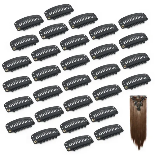 Vista 10 de Dreamlover - Clips para extensiones de cabello, clips para peluca con 9 dientes, 30 piezas