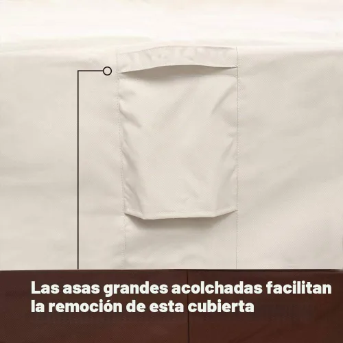 Vista 5 de Vailge Funda Rectangular para Mesa de Centro - Fundas para Muebles de Patio al Aire Libre con Asas Acolchadas y Cordón de Dobladillo Duradero beige