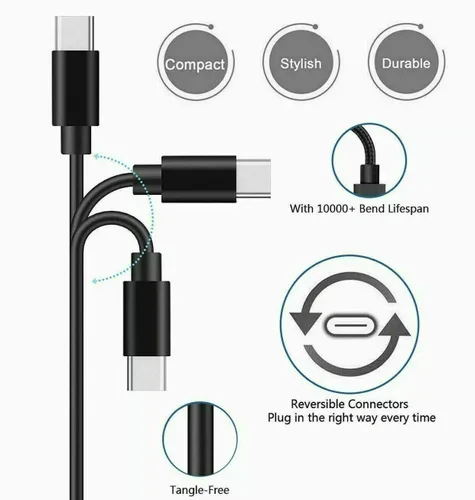 Vista 3 de Cable de carga USB C compatible con Echo Buds 2, Raycon E25 Pro/E55, EarFun Air Pro/EarFun Free Pro, Sabbat E12 Ultra, TOZO T12 NC9 cable de carga