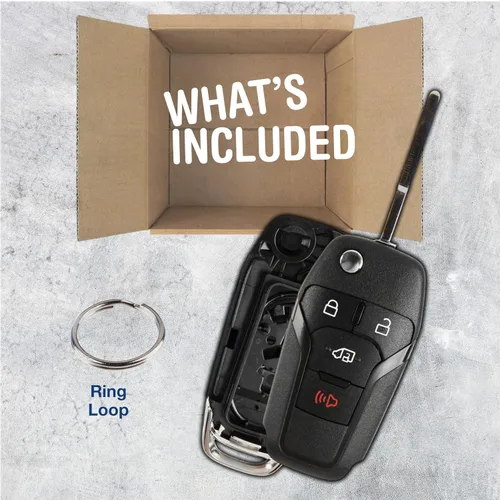 Vista 2 de KeylessOption Funda Carcasa de Repuesto para Llavero Ford Transit Connect 2019 2020 Carcasa de Control Remoto, 4-Botones N5F-A08TAA, No Requiere