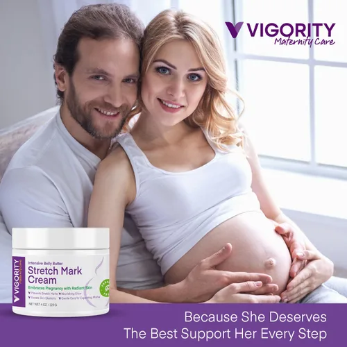 Vista 6 de Crema para estrías para mujeres embarazadas: tratamiento de estrías para el embarazo - Mantequilla de vientre para mujeres embarazadas - Loción