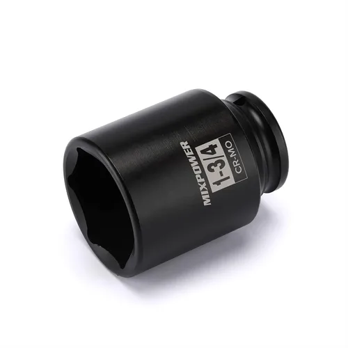 Vista 23 de Zócalo de impacto poco profundo de 1/2", CR-MO, 1-1/4", 6 puntos, diseño de esquina de radio, tuerca de eje de grado de impacto para fácil extracción
