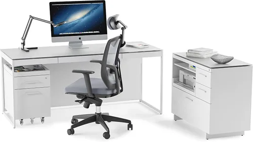 Vista 8 de BDI Furniture Centro 6407 - Archivador con 2 cajones, armario de almacenamiento debajo del escritorio para el hogar u oficina con cajón de archivos