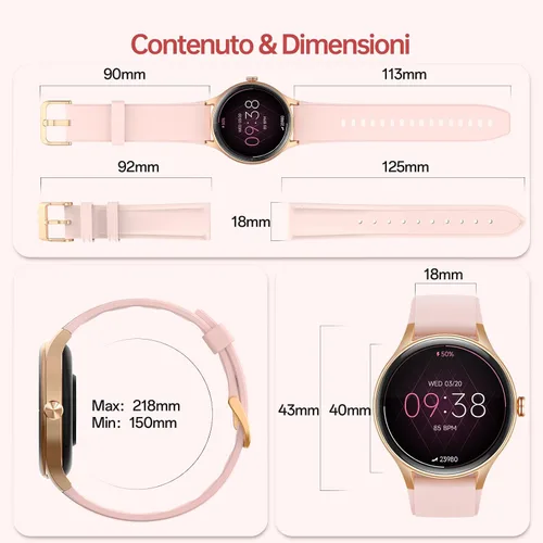 Vista 7 de Woneligo Relojes inteligentes para mujeres, pantalla táctil HD de 1.57" (2 bandas) con Bluetooth para llamadas (hacer/responder), rastreador