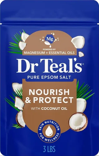 Vista 17 de Dr Teal's Remoja con sal de Epsom pura, nutre y protege con aceite de coco, 3 libras (paquete de 2)