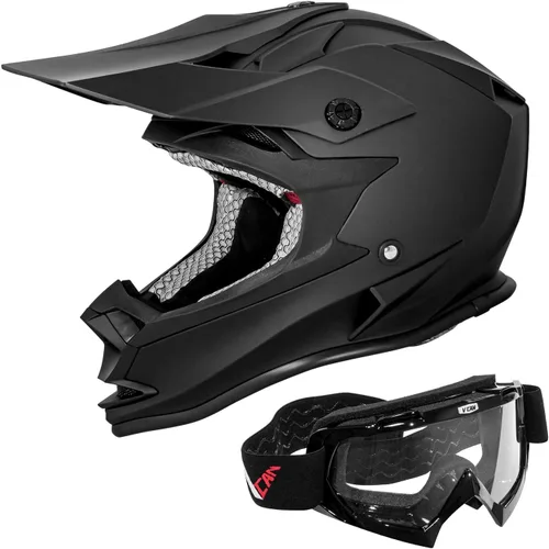 Vista 10 de VCAN VX38 Casco para adultos ATV Motocross todoterreno, bicicleta de tierra, motocicleta de descenso con gafa, aprobado por