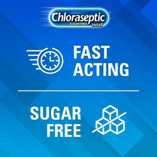 Vista 4 de Chloraseptic Total - Pastillas para garganta de cereza silvestre sin azúcar, 15 unidades y pastillas para el dolor de garganta de cereza, paquete