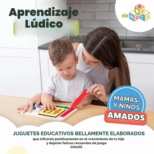 Vista 7 de deMoca - Tabla de madera para niños de 1, 2, 3 años Color - Mini