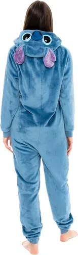 Vista 4 de Disney Lilo And Stitch - Mameluco para mujer con texto en inglés "I Lilo And Stitch", pijama de forro polar para mujer