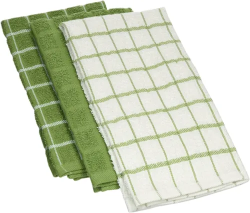 Vista 18 de Ritz Premium Toallas de Cocina de Felpa de Algodón 100% a Cuadros - Altamente Absorbentes, Súper Suaves, de Larga Duración, 25"x15", Paquete de 3