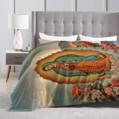 Vista 5 de Manta de forro polar de Our Lady of Guadalupe, manta de microforro polar ultrasuave y acogedora para sofá, cama, camping, viajes y uso en automóvil